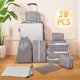 thumbnail image 2 of Bolsa Organizador de Viaje para Compresión, 18PCS Bolsas de Viaje Organizador, Impermeable Bolsas para Viaje Organizadoras, para Maletas, Cosméticos de bolsas organizadoras (Gris), 2 of 4