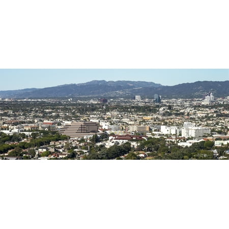 Nine West Santa Elevated view of city Culver City West Los Angeles Santa Monica Mountains Santa Monica Los Angeles County California USA Canvas Art - Panoramic Images (27 x 9) ()