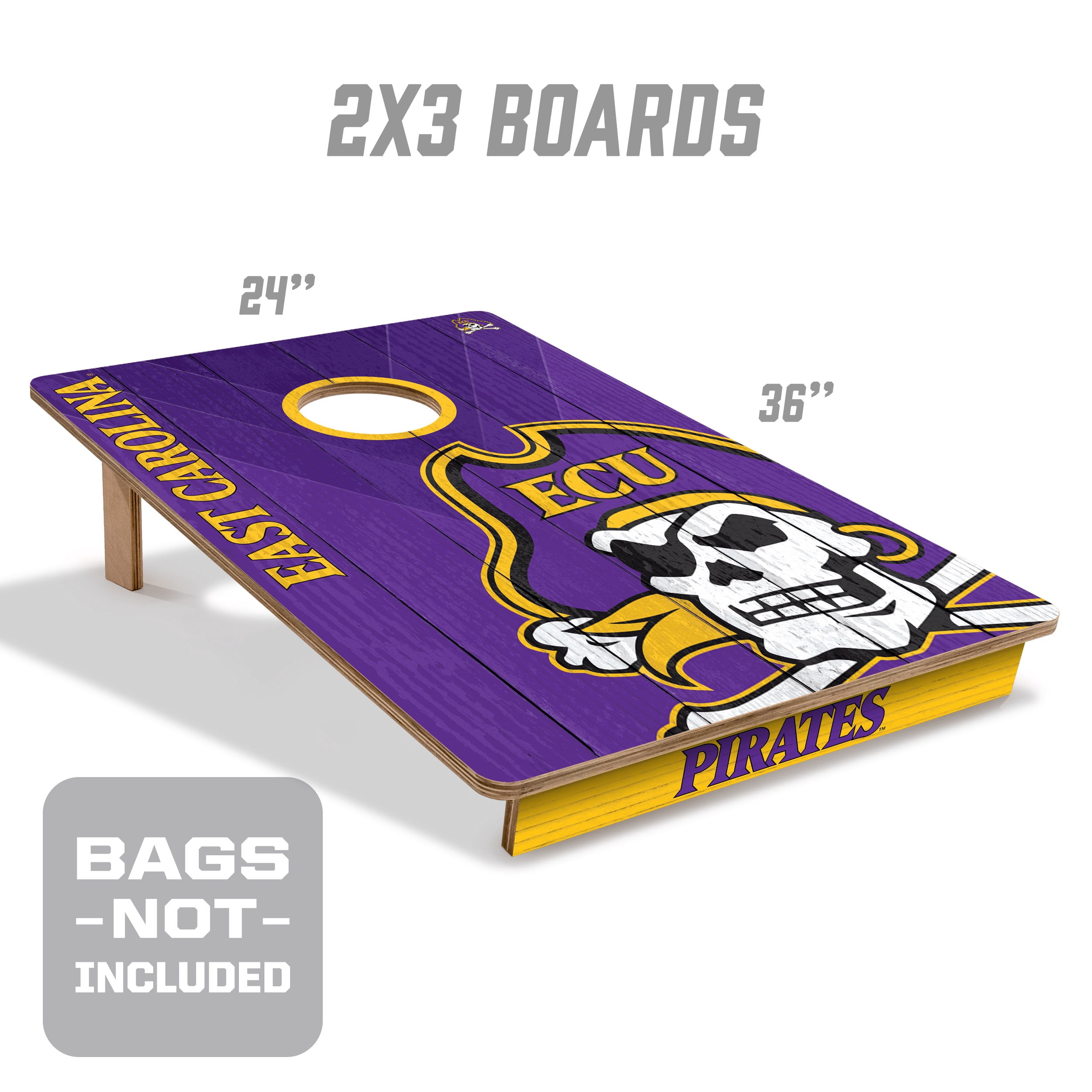 YouTheFan NCAA East Carolina Pirates 2' x 3' Cornhole Game No Bags