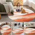 thumbnail image 6 of Abstract Mountain Round Area&nbsp;Rug 3ft Red Mountains Tree Forest Watercolor Non-Slip&nbsp;Washable Circle Rugs Soft Felt Indoor Floor Mat for Bedroom Kitchen Living Room Bathroom, 6 of 9