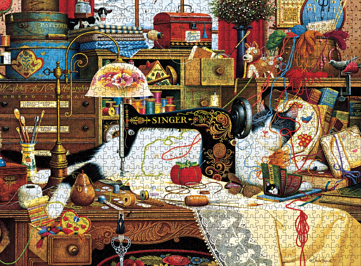 Buffalo Games Maggie the Messmaker 1000-Piece 26.75 x 19.75-Inch Interlocking Jigsaw Puzzle for Adults Ages 14+