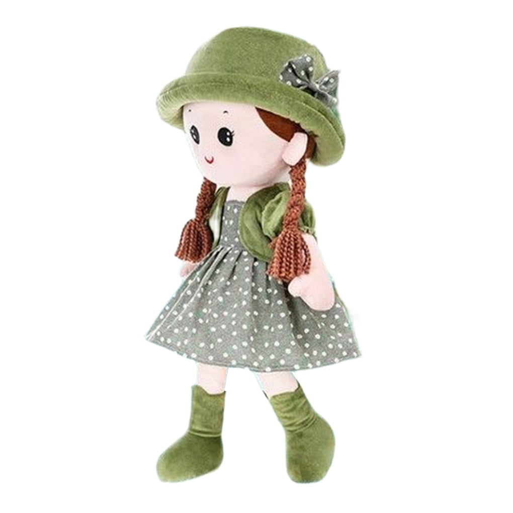 Doll Toy Adorable Young Girls Playthings Children Stuffed Dolls Supple  Filling Plush Toys Birthday Gift Home Sofa Decoration Green 