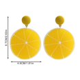 thumbnail image 3 of BNNG Cool Summer Lemon Earrings Feminine Personality Exaggerated Trendy Earrings 1 Pair Of Earrings Acrylic Dangle Earring Jewelry for Women Geometric Round Drop Dangle Earrings Boho Earring, 3 of 5