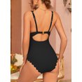 thumbnail image 6 of Charmo Womens Ribbed One Piece Swimsuits Scalloped Monokini Bathing Suits, 6 of 6
