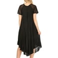 thumbnail image 2 of Sakkas Helena Embroidered Nightgown / Women Sleepwear with Eyelet Sleeves - Black - One Size Regular, 2 of 5