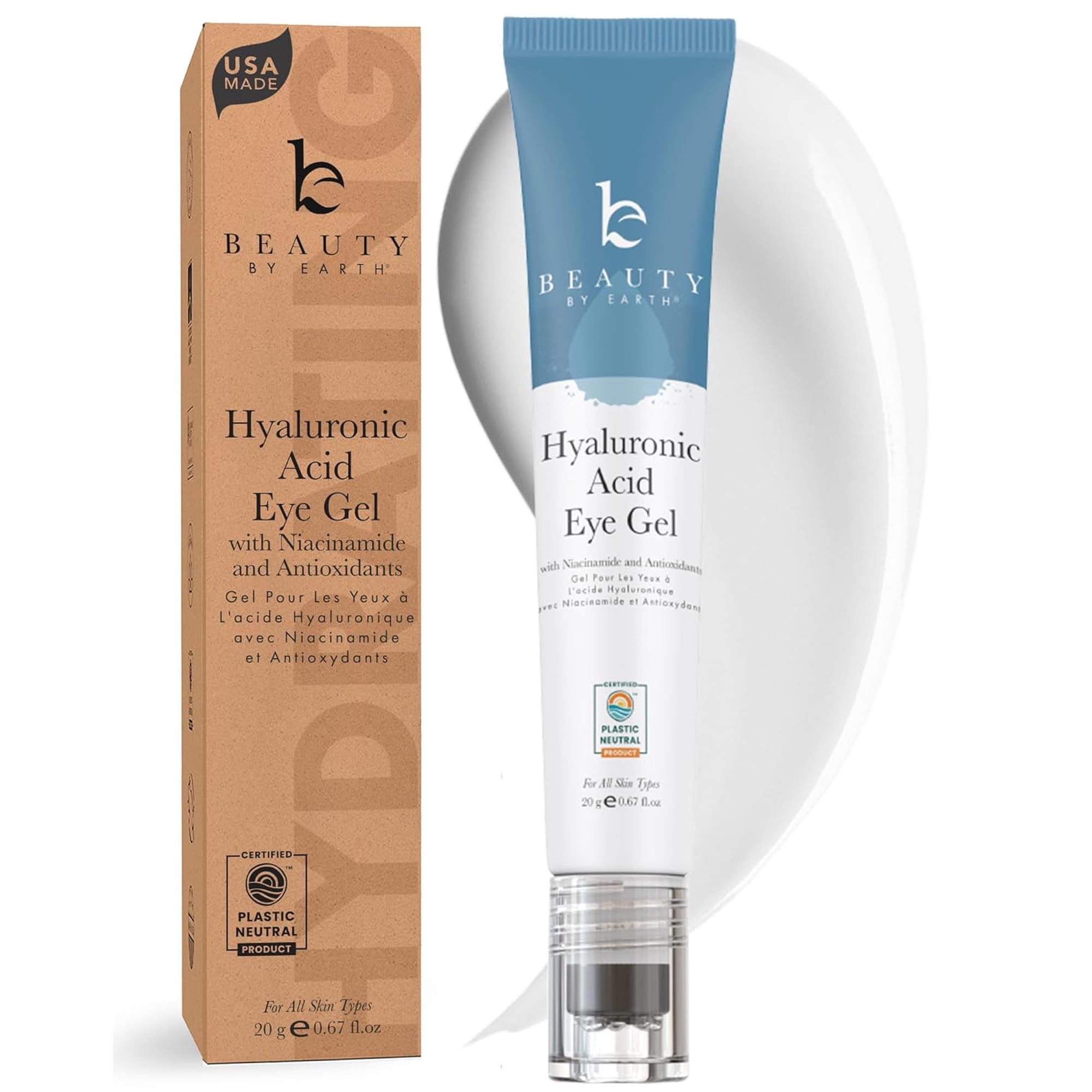 Beauty by Earth Hyaluronic Acid Eye Gel - Anti Aging Wrinkles