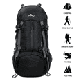 thumbnail image 2 of Tignapoo Sac à Dos de Randonnée Durable de 50L avec Sangles Réglables, Housse Imperméable et Multiples Compartiments pour Camping et Voyage - Noir, 2 of 7