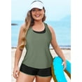 thumbnail image 6 of SHEWIN Tankinis Swimsuit for Women Bathing Suits 3 Piece Tankini Swimsuits 2026 Tummy Control Summer Swimwear Green 2XL, 6 of 10