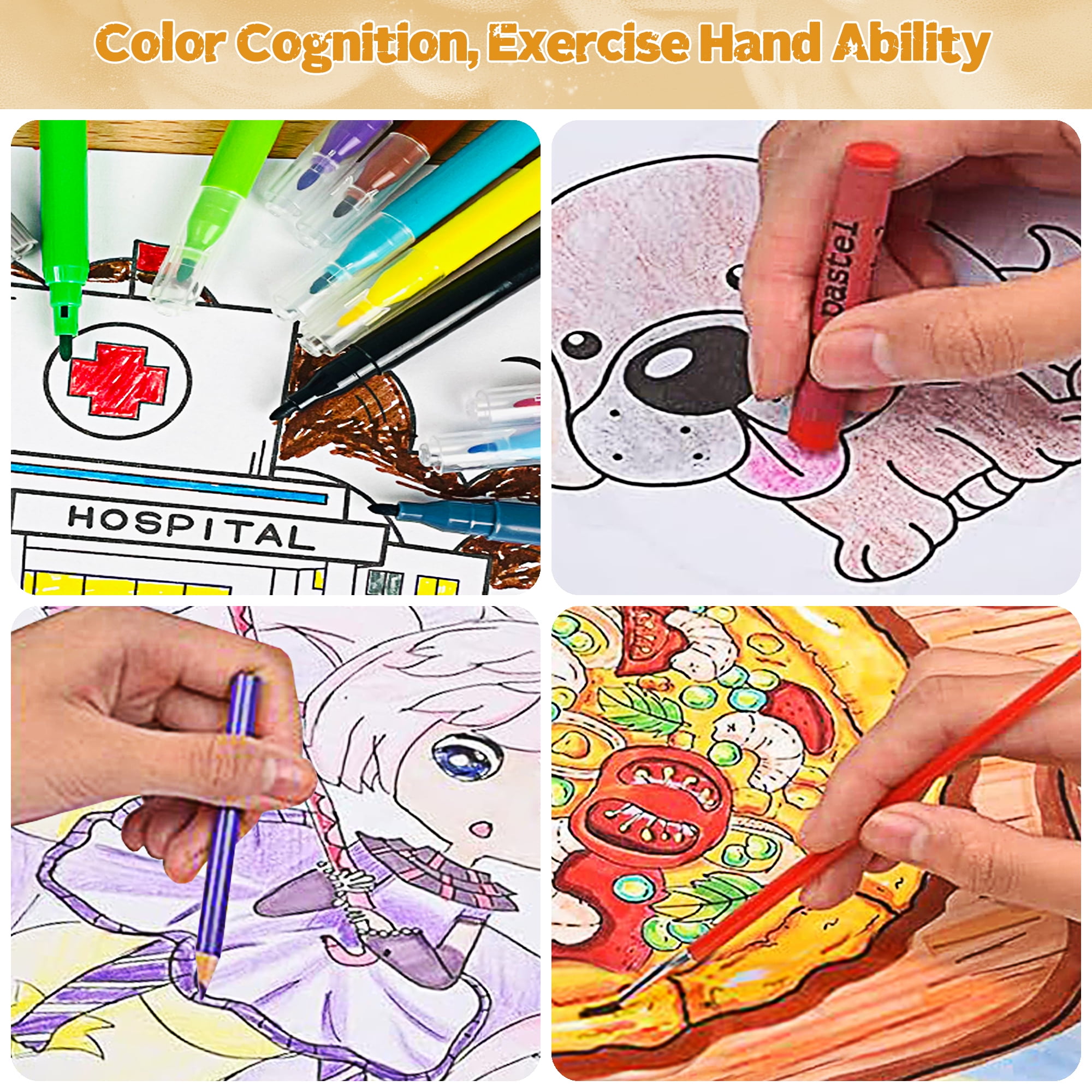 KINSPORY 172 Pack Painting Colouring Art Set, Art Supplies with Drawing Easel, Wooden Case Gift for Artist Beginners Kids Girls Boys (Brown)