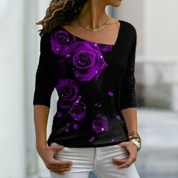 Aayomet Long Sleeve Tee Shirts For Women Womenâs -T Long Sleeve T-shirt,Purple XXL