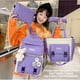 thumbnail image 2 of Conjunto de mochilas escolares de 4 Uds., mochilas Kawaii para niñas adolescentes, mochila escolar, mochila estética escolar con accesorios (hy), 2 of 5