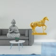 thumbnail image 2 of Estatua de Buda mono con forma de caballo, escultura de Sun Wukong, animal coleccionable en miniatura, resina grabada para hotel, patio, jardín, hogar, 2 of 8