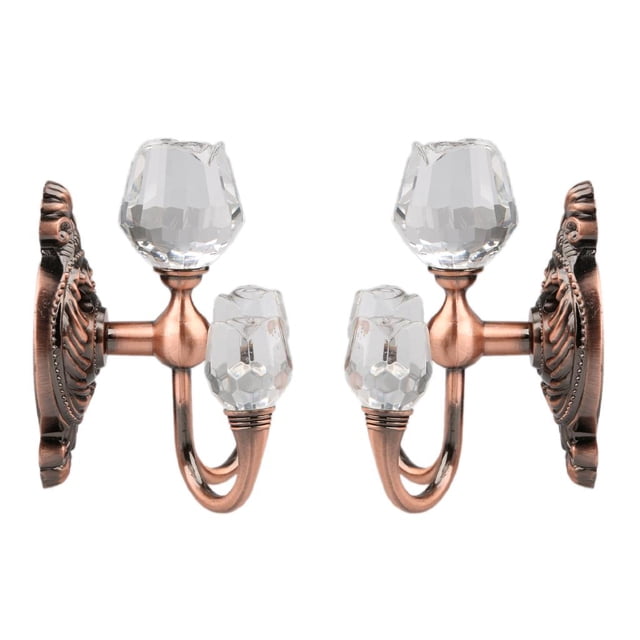 2x Metal Cortina Backs Puerta Pared Borla s Ropa Toalla Sombrero Bolsa Soporte Percha Caliente, s Dobles Bronce rojo perfecl Gancho de puerta de cristal de la pared
