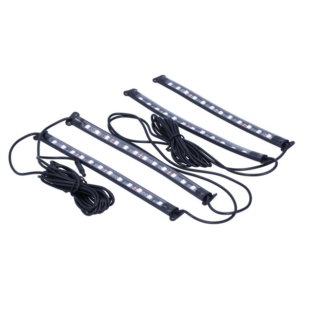 Tira de luces LED para coche, tira de luces activas con sonido, luces de ambiente Bluetooth, Kit de Iluminación ambiental interior, tira de luz LED de bajo consumo de energía remota con cable con 4 ba LHCER None