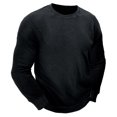 thumbnail image 2 of successthop Pullover Sweatshirt Men Fleece Crewneck Long Sleeve Tops No Hood Stylish Sweater Solid Casual Clothes Black, 2 of 7