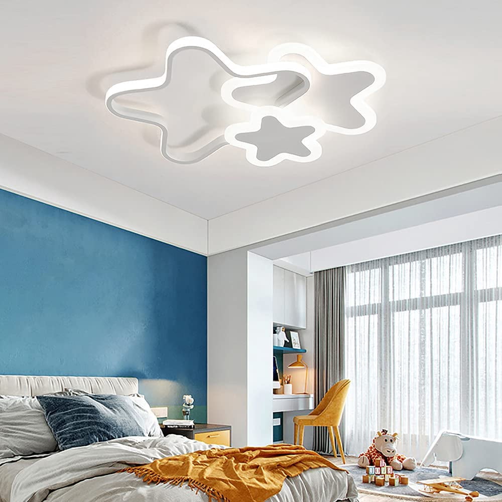 Fetcoi, Children’s Room Ceiling Light Modern Dimmable Lamp with Remote Control  Bedroom Decoration Ceiling Lamp