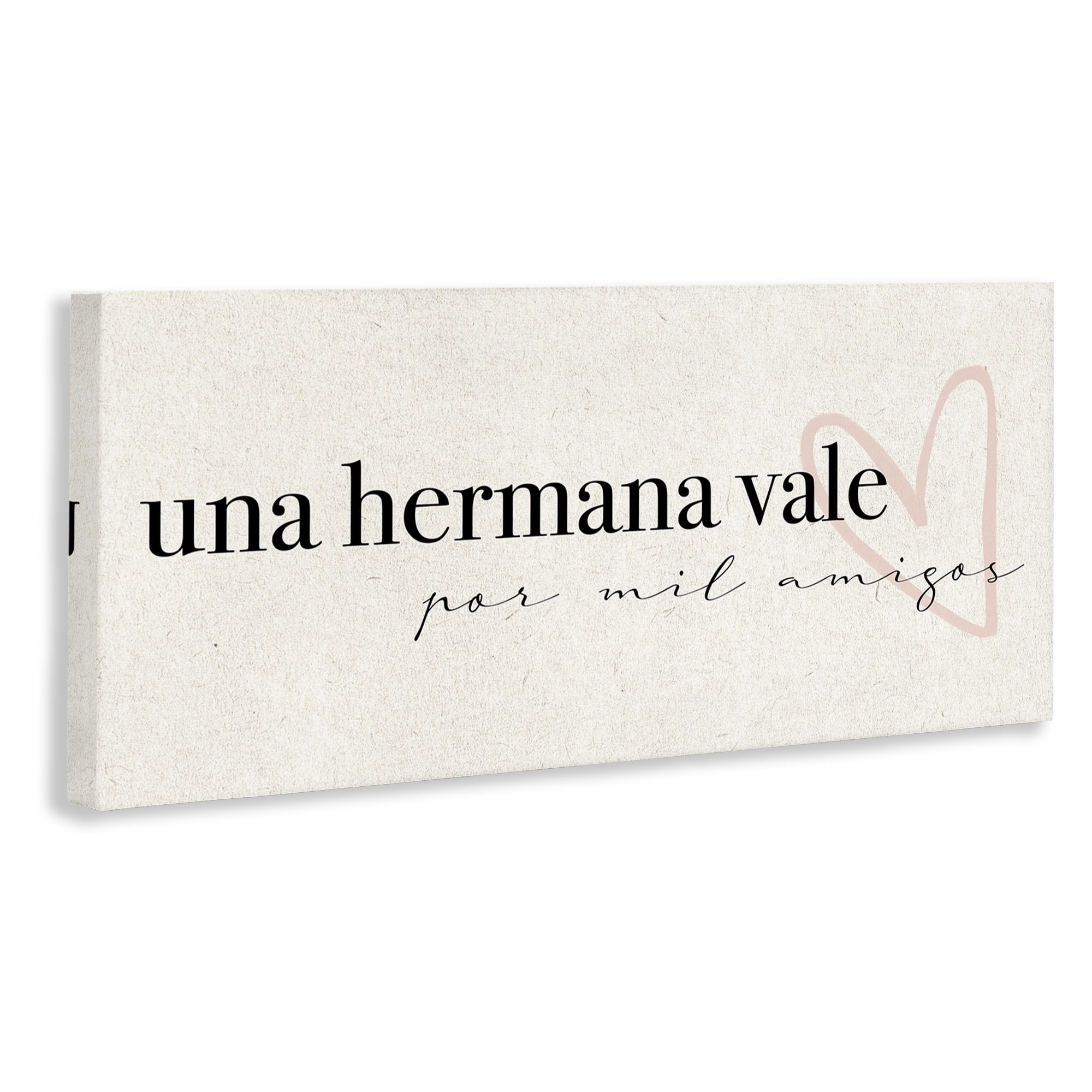 Stupell Industries Una Hermana Vale Inspirational Quotes & Sayings Painting Wrapped Canvas Art Print Wall Art, 30 x 13