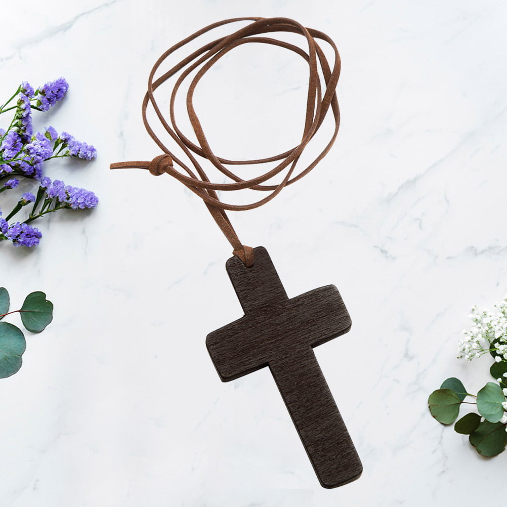 Wooden Cross Pendant Necklace Christian Jewelry Unisex Black Owned – The  Blacker The Berry