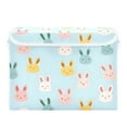 thumbnail image 7 of Yayeee Collapsible Cube Storage Bin with Lid Fabric Closet Decorative Basket with Handles, Cute Rabbits, 7 of 7