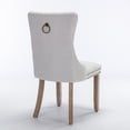 thumbnail image 7 of Modern Dining Chairs Set of 2, High-end Tufted Contemporary Linen Upholstered Dining Chair with Soild Wood Legs Legs and Nailhead Trim for Dining Room Kitchen Vanity Patio, Beige, 7 of 7