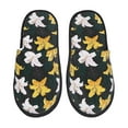 thumbnail image 2 of KLL Lilies Flowers Slippers for Women Men House Slip on Indoor Outdoor Bedroom Furry Fleece Lined Ladies Comfy Anti-Skid Rubber Hard Sole-Large, 2 of 8
