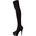thumbnail image 2 of Ellie Shoes Bottes Hautes en Lycra Extensible Stiletto 609-Ski pour Femmes, Noir, 9, 2 of 8