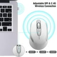 thumbnail image 3 of RaceGT Wireless Computer Mouse, 2.4G Silent Cordless Mouse for Laptop, Mouse with 6 Buttons and 3 Adjustable DPI for Laptop, Deskbtop, MacBook , PC (White), 3 of 8