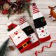 thumbnail image 4 of Juego de botellas de vino navideñas, juego de botellas de vino navideñas de 2 piezas, bolsa de vino tipo suéter hecha a mano, aderezo para botellas de vino de reno y muñeco de nieve Sailing Electrónica, 4 of 5