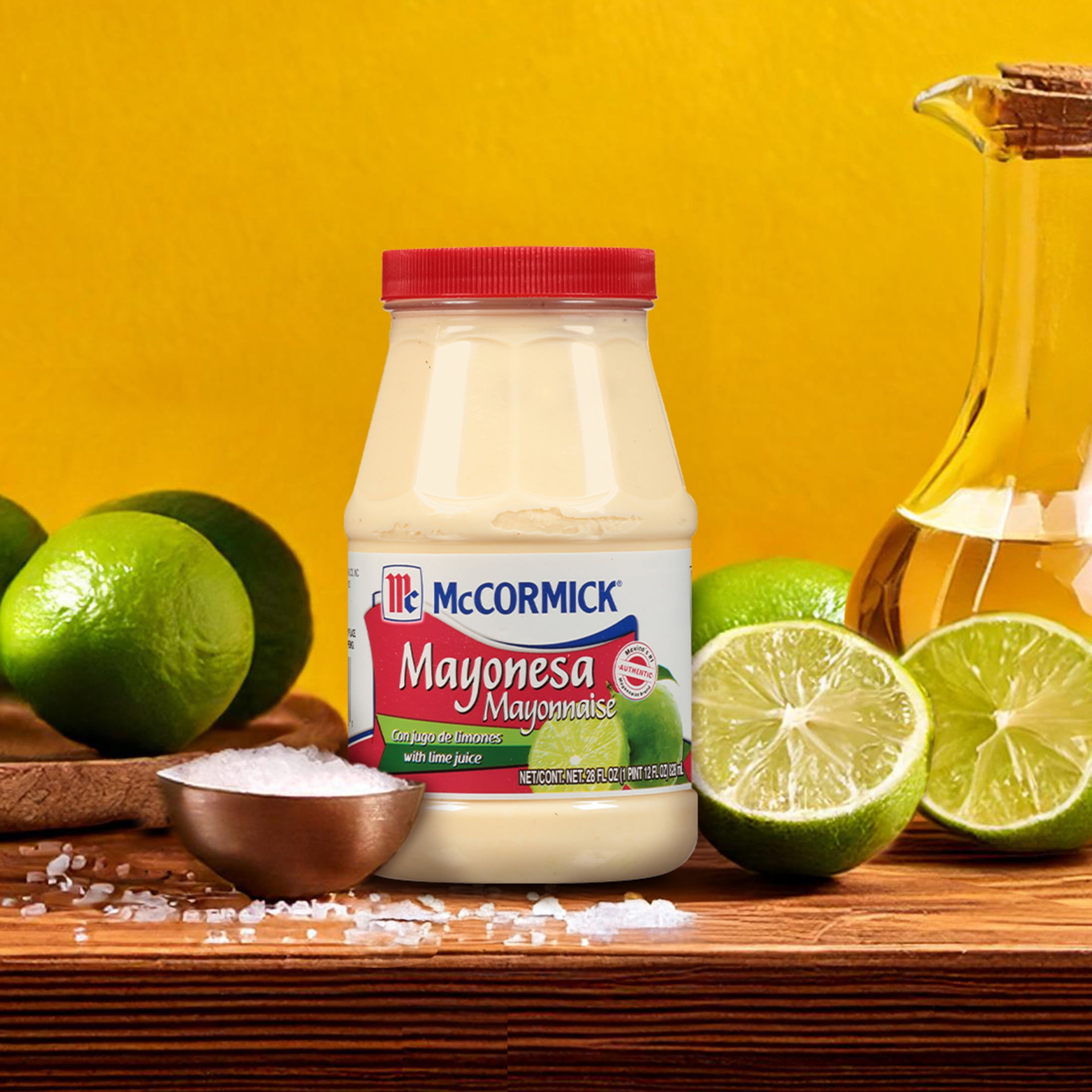 (12 pack) McCormick Mayonesa (Mayonnaise) With Lime Juice, 28.0 fl oz Jar