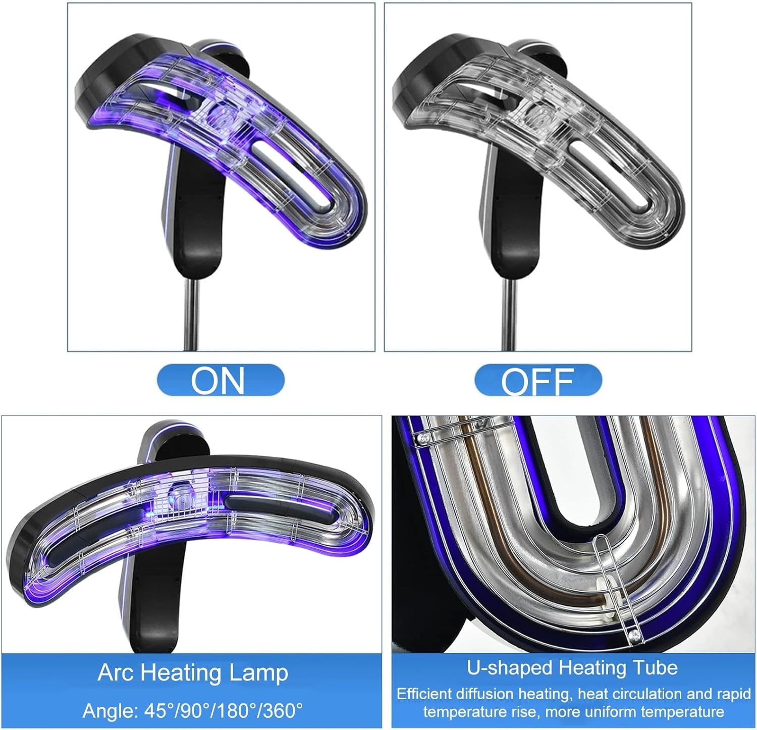 Wall Mount Hooded Hair Dryer for Salon,Professional Hair Color Processor, Temperature & Hood Angle Adjustable