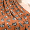 thumbnail image 3 of Orange Dinosaurs Skeletons Pattern Blanket,Comfortable Soft Lamb Wool Throw Blanket,All Season,Warm Lightweight Blankets for Sofa Bed Couch Living Room Chair,30"x40", 3 of 4