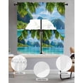 thumbnail image 2 of Ocean Blue Swag Kitchen Curtains Sets for Windows 24 Inch Length, Palm Trees Forest Mountain Nature Scenery Short Window Curtain Panels Swags Valances and Tiers 3 Piece Set for Cafe/Dining Room, 2 of 5
