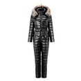 thumbnail image 4 of Wyzesi Combinaisons Rouges pour Femmes Ajustées Grand Col Combinaison Rembourrée pour Femmes Ajustée et Épaisse Combinaison de Ski d'Hiver Combinaisons d'Entraînement pour Femmes Combinaison Côtelée Sans Coutures Combinaisons pour Femmes Chic, 4 of 4