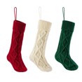 thumbnail image 1 of WIFORNT Christmas Stockings Solid Color Knitted Design Large Capacity Suspension Rope Multifunctional Gift Socks, 1 of 7