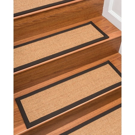 Natural Area Rugs 100% Natural Fiber Chandler, Sisal Golden Tan, Handmade Stair Treads Carpet Set of 13 (9