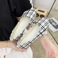thumbnail image 4 of ZunFeo Womens Casual Shoes - White Black Plaid Mesh Flats, Slip On Breathable Comfort with Square Toe, Available in Sizes 5.5 6 6.5 7 7.5 8.5 9 9.5,Size 7, 4 of 9