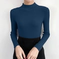 thumbnail image 5 of Xaqiouau Mock Neck Sweater for Women Ribbed Knit Long Sleeve Slim Fit Pullover Soft Stretch Lightweight Casual Fall Winter Sweater Top, 5 of 6