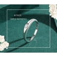 thumbnail image 3 of Sterling Silver Simple Micro Diamond Ring For Women, 925 Silver Gold-Plated Inlaid Artificial Gemstones, Elegant Ring, Width 0.4CM, Weight 1.70g, 3 of 5
