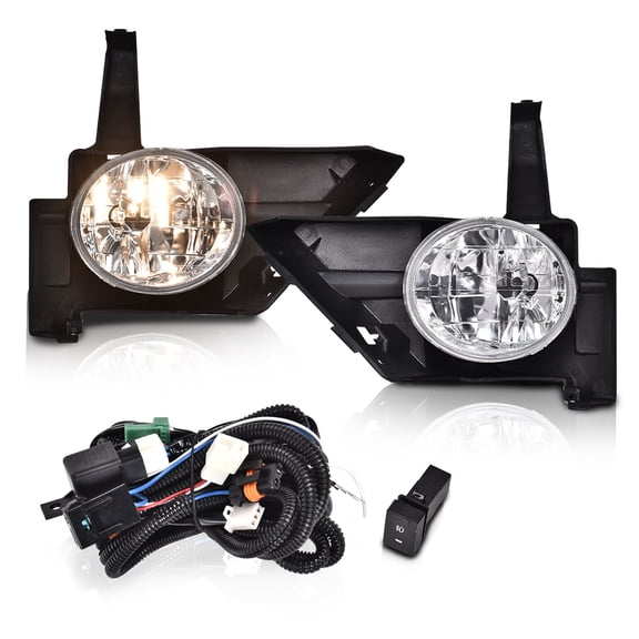 PIT66 Fog Lights Assembly w/Switch Fit For 2005-2006 Honda CRV Bumper Fog Lamps Driving Lamps Clear Lens