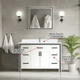 thumbnail image 7 of 48 In. W X 22 D Bath Vanity In White, Quartz Top, Included Faucet, 34 Mirror - And Stain- White Top D, For Long-term Durability Appeal, 7 of 7