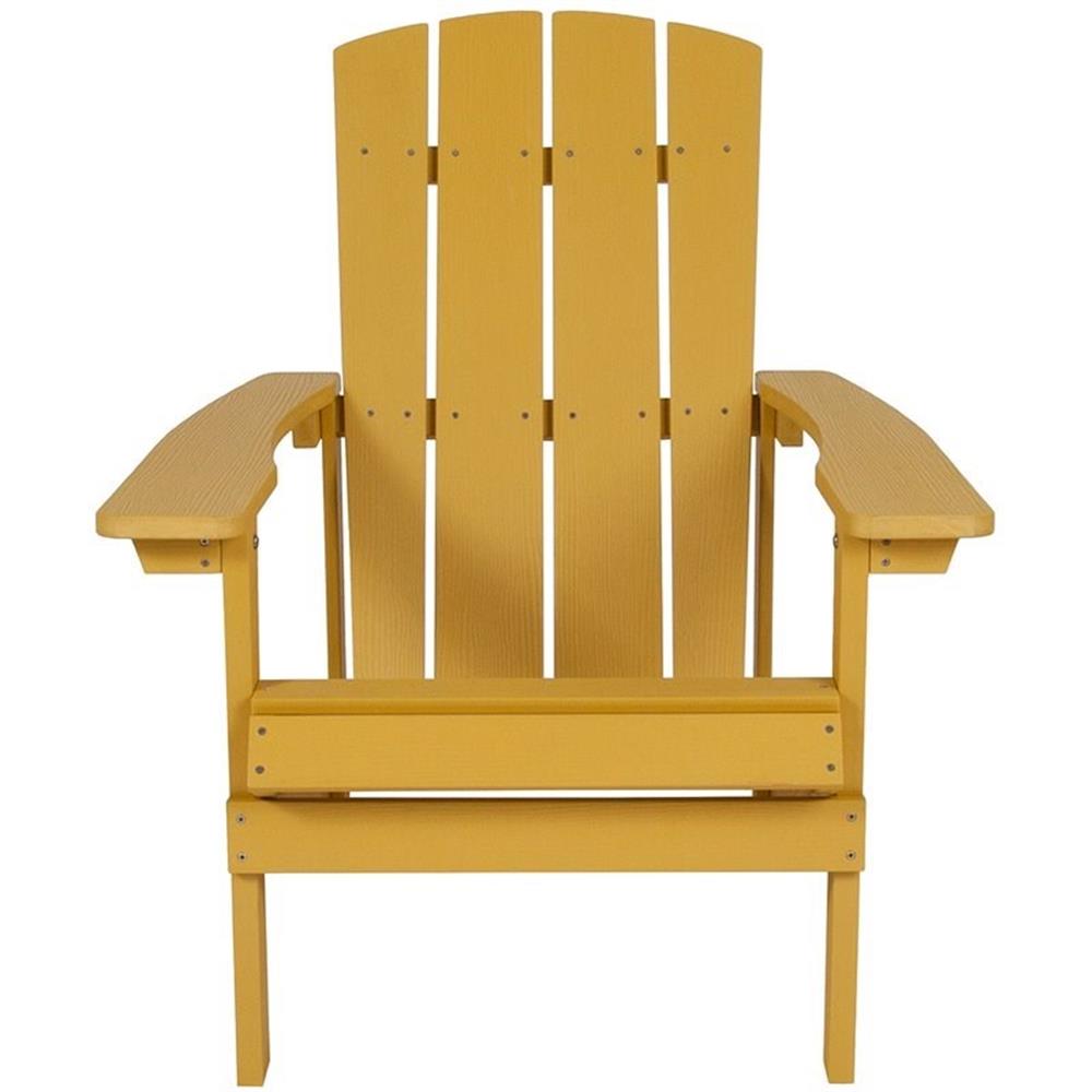 Home Square 2 Piece Faux Wood Adirondack Chair Set In Yellow
