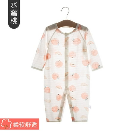 

QWZNDZGR Baby Air-Conditioned Clothes Summer Thin Baby One-Piece Clothes Cotton Baby Romper Climbing Clothes Newborn Summer Long Sleeve