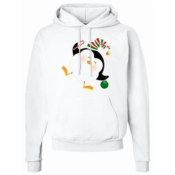 Inktastic Happy Christmas Penguin Adult Hoodie Sweatshirt