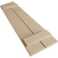 thumbnail image 6 of Ekena Millwork 11"W x 84"H (80 3/8" Low Side) Timberthane Rough Sawn Two Board Joined Board-n-Batten w/Elliptical Top Faux Wood Shutters (Per Pair), Primed Tan, 6 of 6