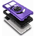 thumbnail image 4 of Nagebee Phone Case for Samsung Galaxy A02S with Tempered Glass Screen Protector (Full Coverage), Full-Body Protective Armor [Military-Grade], Magnetic Car Mount Ring Holder Heavy-Duty Case (Purple), 4 of 6