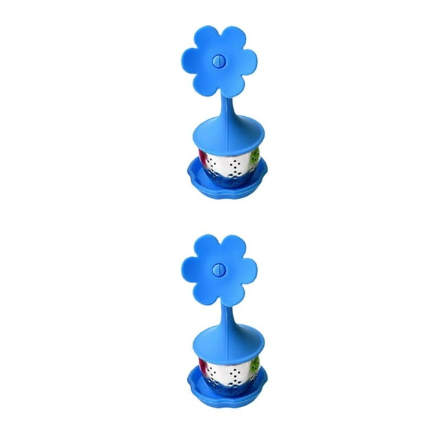 Guardoinrt 1/2/3/5 Tea Infuser Thicken Creatively Strainer Reusable Handle Filter Spice Gadgets Kitchen Household Home Hotel Cafe Flower 2PCS