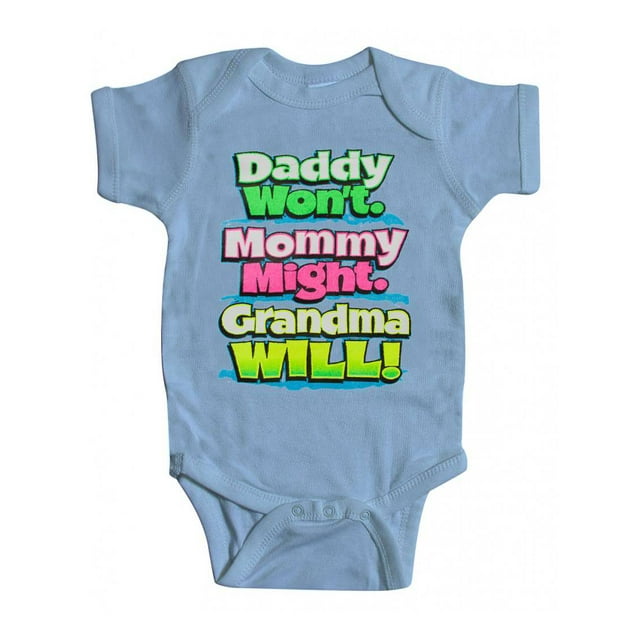 Baby "Grandma Will" Bodysuit - Light Blue - 18M