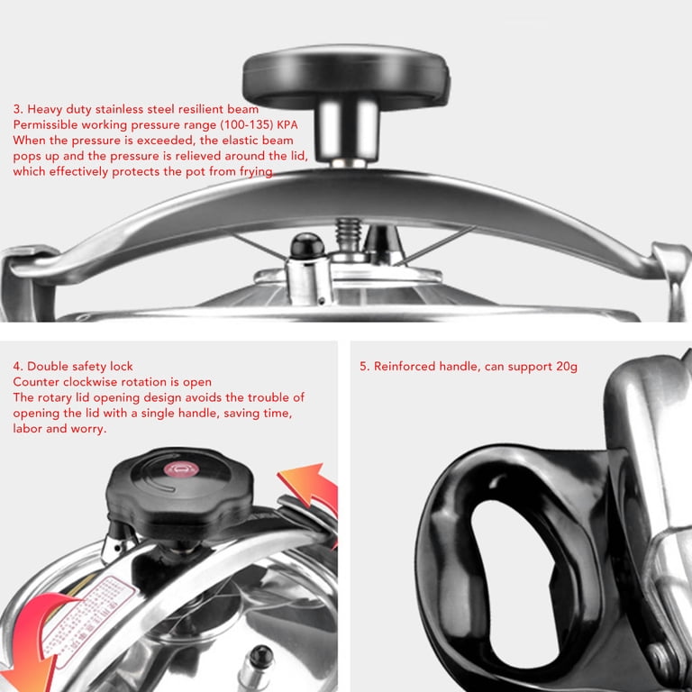 Tebru 7L Aluminum Alloy Stovetop Pressure Cooker, Thickened Design