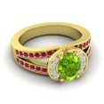 thumbnail image 3 of Diamond-Capitals 2.35 Carat Oval Cut Peridot & Red Ruby Gemstone Beautiful Wedding Ring for Ladies in Solid 18K Yellow Gold Size 7, 3 of 8