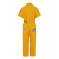 thumbnail image 4 of Haitryli Girls Boys Mechanic Jumpsuits Coverall Boiler Suit Zip-Front Short Sleeve Overalls Flight Suit Bodysuit Yellow 3-4, 4 of 5